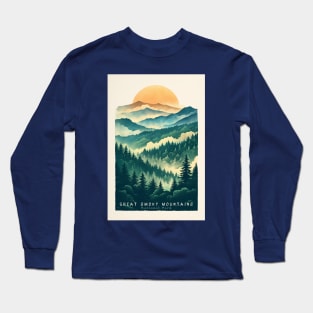 Great Smoky Mountains national park travel poster Long Sleeve T-Shirt